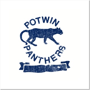 Potwin Panthers Navy Logo Posters and Art